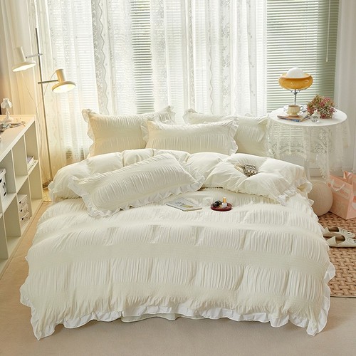 White seersucker duvet quilt - seersucker,