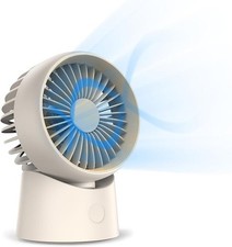 Small Oscillating Desk Fan, USB C Rechargeable , 3 Speeds, 90° Adjustable