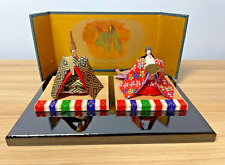Hina Display- Small Washi Paper Dolls with Folding Screen - Unique