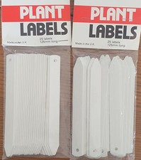  50 White plastic plant labels