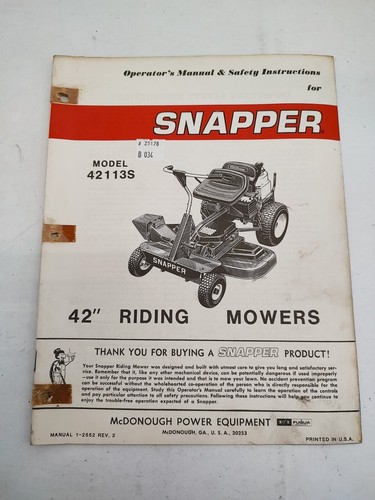 Snapper riding mowers - 42",