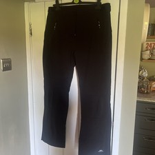 Trespass Womens Black Thermal Fleece-lined Softshell Trousers - Size 16