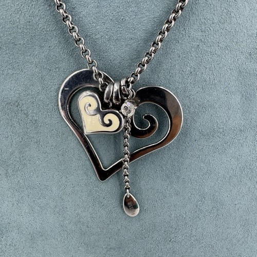 Fossil necklace heart - , pendant