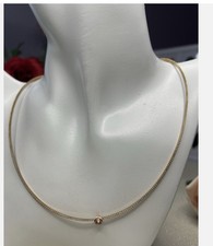 Solid 18ct Gold Mesh Type Two Tone Rose Gold Necklace