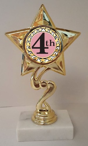4th place trophy tall - 4th, 7"