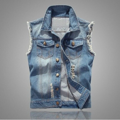 Mens ripped denim vest - mens,