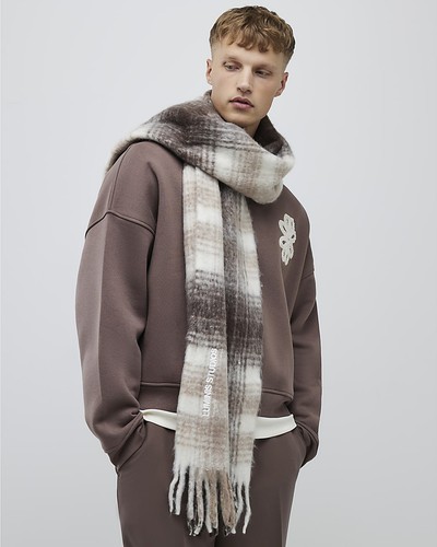 River island mens scarf - island, brown