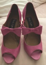 BNWOT PHASE EIGHT CERISE PINK PEEP TOE BOW SHOE SIZE 4 - cost £99
