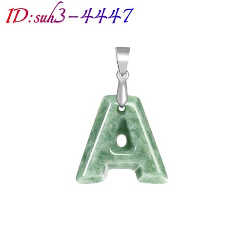 Myanmar jadeite letter pendant - myanmar,