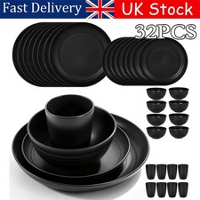 32PCS/SET Black Dinnerware