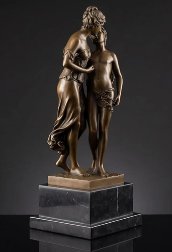Bronze cupid statue - bronze,