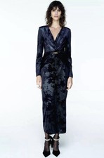 Zara velvet navy - zara,