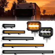 10/22/32/42/52"Led Light Bar Dual Color DRL Spot Flood Offroad Truck Driving 4WD
