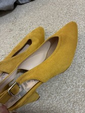 MANGO MUSTARD SUEDE SLING BACK