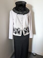 Stunning Condici Mother Bride Outfit Dress Jacket Black Lilac 14 3 Piece Skirt 
