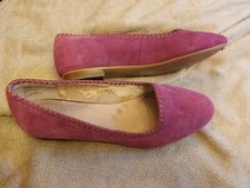Lands End Mauve / Dark Pink Suede Flat Loafers / Shoes in Size 6 STD