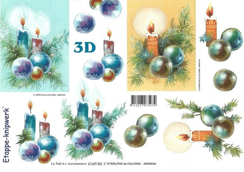 Christmas candles baubles - &,