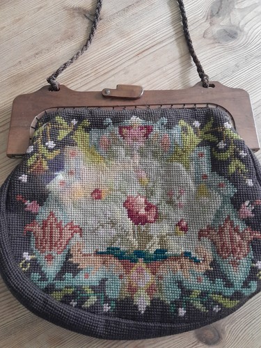 1920s large tapestry bag - 1920s,