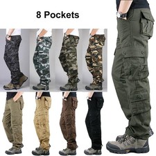 Mens Combat Military Army Camouflage Cargo Camo Trousers Pants Casual Work Pants