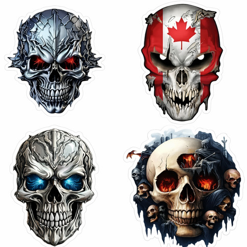 Evil skulls car vinyl - 4x,