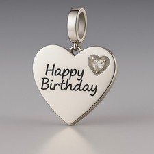 Happy Birthday Heart Charm for