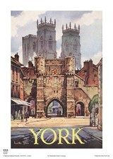 YORK YORKSHIRE   VINTAGE RETRO  RAILWAY TRAVEL HOLIDAY  ADVERTISING  POSTER 