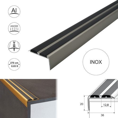 Aluminium stair nosing - 2.7m,