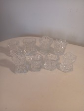 Joblot 8 X Cut Glass Crystal Oval Posy Bud Vases Vintage