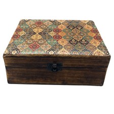 Large Ceramic Glazed Wood Box