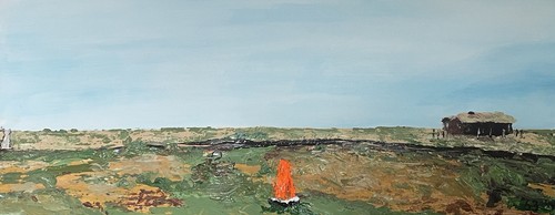 Unframed acrylic abstract - acrylic,