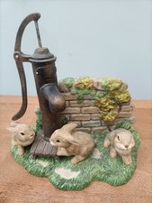 LEONARDO COLLECTION COUNTRYSIDE FRIENDS 1998 Rabbits water pump bunnies