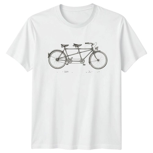 Vintage tandem bicycle shirt - tandem, t-shirt