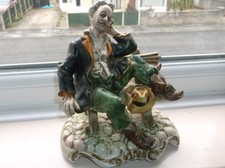 Large Vintage Capodimonte Tramp On A Bench Made In Italy