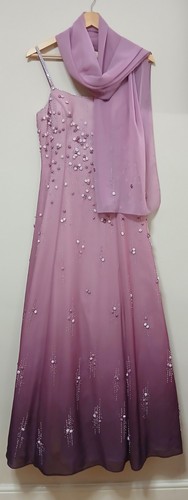 Pink gradient evening gown - pink,
