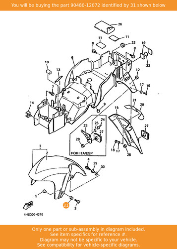 Yamaha grommet 90480 - grommet,, 90480-12072