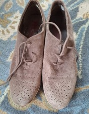 Ladies brown beige suede