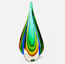 GIANT 45cm Murano Sommerso Technique Art Glass Submerged Freeform Sculpture