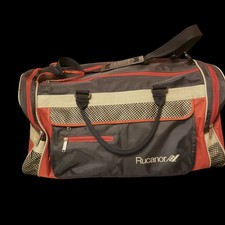 Large Rucanor Sports Holdall Bag Gym 1980s 1990s Vintage duffle Navy Red Retro