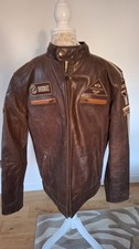 Mens Brown Leather Biker