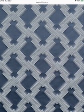 BLUE GEOMETRIC CURTAIN FABRIC