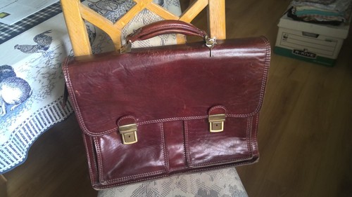 Simas italy leather briefcase - italy,