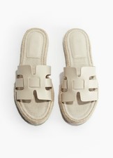 H&M BRAND NEW Beige Espadrille Sandals Size 6