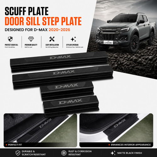 Matte black door sill - black,