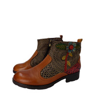 Socofy Boots Tan Ankle UK 5