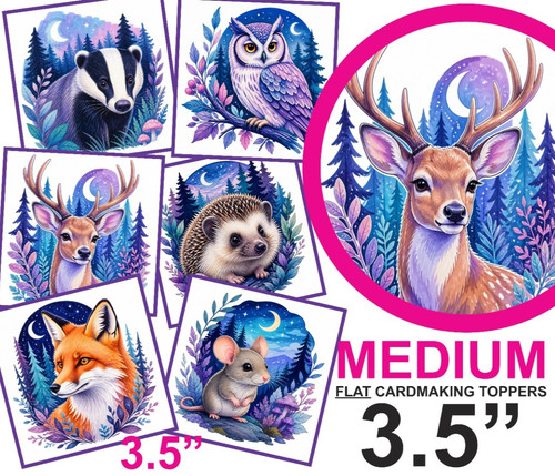 Woodland animals card toppers - woodland,