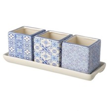Set of Three Blue Mosaic