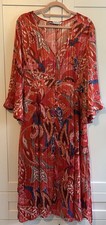 Women’s Zara 3/4 Sleeve Midi Dress With Metallic Thread Size XL