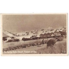 FRINTON ON SEA The Beach & Zig Zag Path, Old Postcard Unused