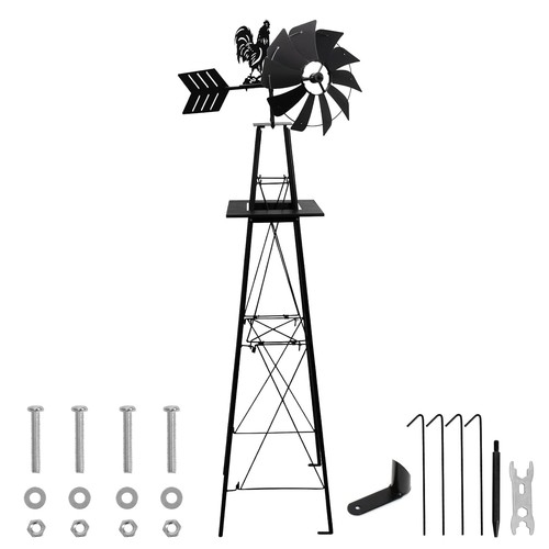 6ft windmill for yard - 6ft, black