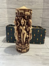 Vintage 12" German Handmade Hand Carved Wax Candle